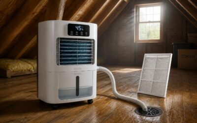 Dehumidifier in attic stops mold and structural rot.